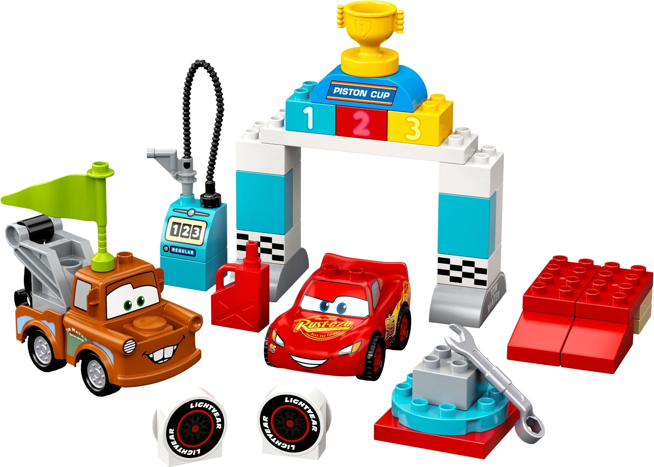 Motion in the race: Lightning McQueen's Race Day 乐高 LEGO 10924