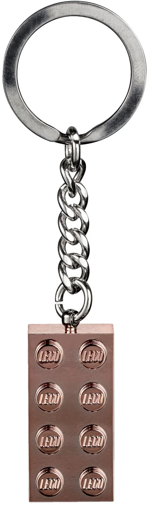 Two times four is rose gold brick key chain. 乐高 LEGO 853793