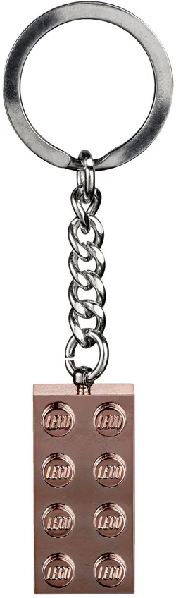 Two times four is rose gold brick key chain.