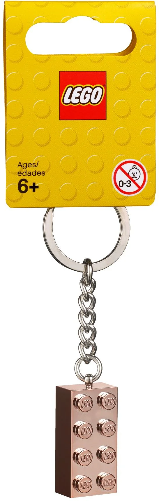 Two times four is rose gold brick key chain. 乐高 LEGO 853793 image 1