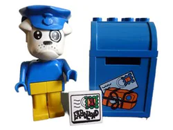 Mailman Boris and a mail dog.