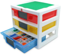Three-tiered shelf unit.