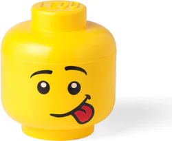 Miniature ghost-faced person's head storage box.