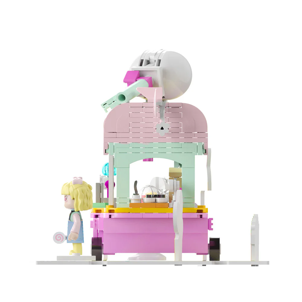 Girl's Street View: Sunny Day Cake, Building, Coffee House, Candy Shop, Hamburgers, Juice Bar, Bakery, Fried Chicken Store. 佳奇积木 JAKI JK2121 image 14