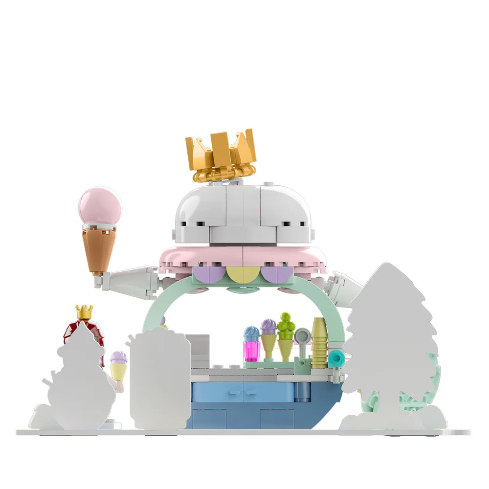 Girl's Street View: Sunny Day Cake, Building, Coffee House, Candy Shop, Hamburgers, Juice Bar, Bakery, Fried Chicken Store. 佳奇积木 JAKI JK2121 image 15