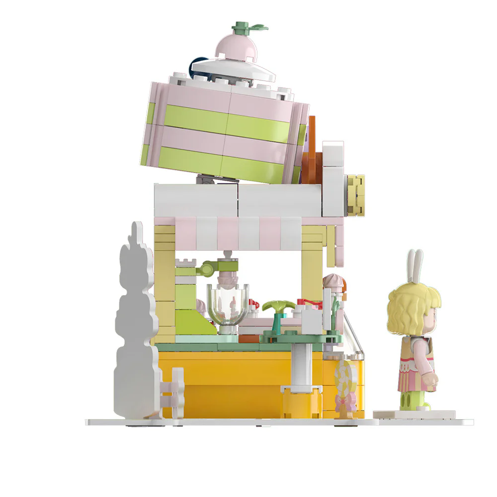 Girl's Street View: Sunny Day Cake, Building, Coffee House, Candy Shop, Hamburgers, Juice Bar, Bakery, Fried Chicken Store. 佳奇积木 JAKI JK2121 image 16