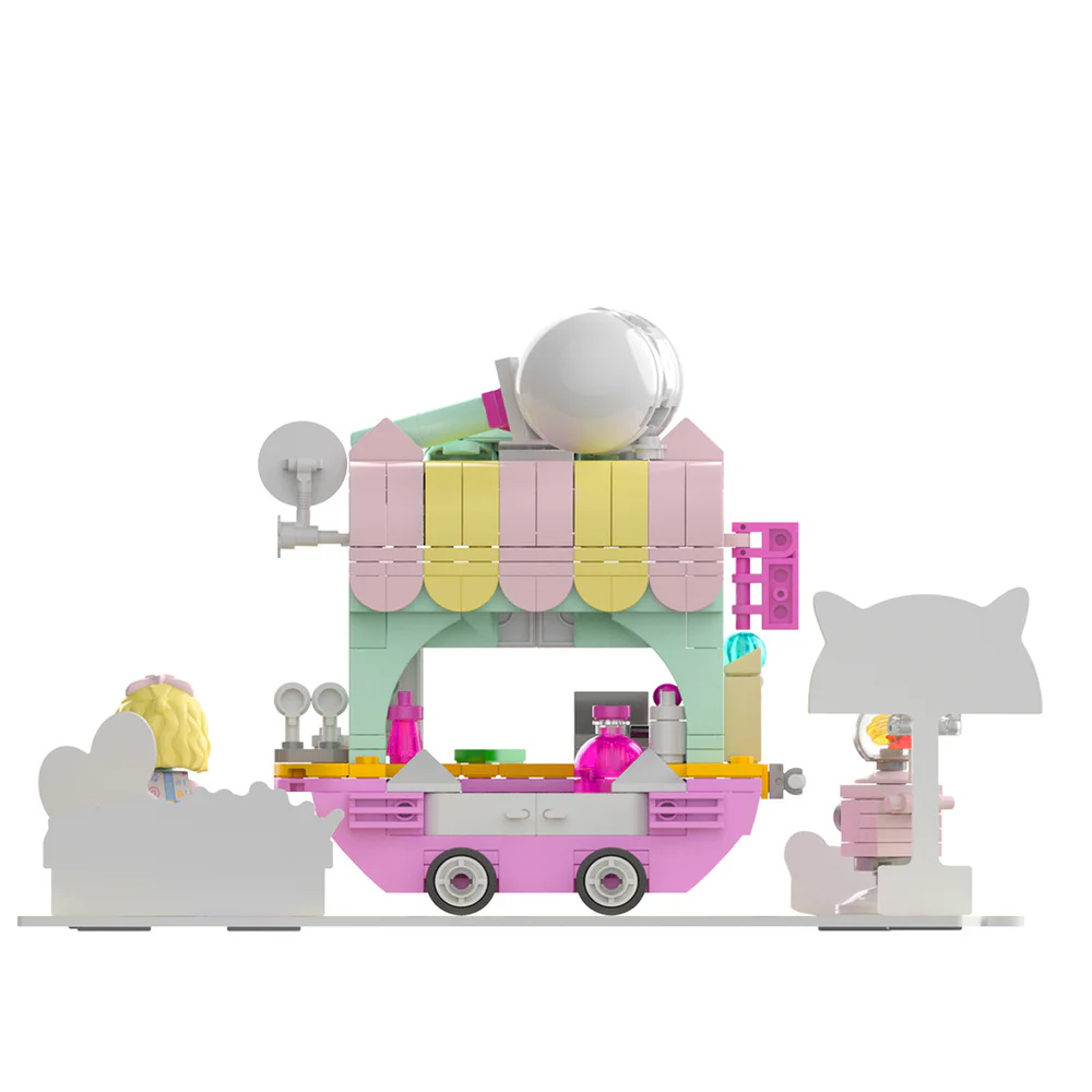 Girl's Street View: Sunny Day Cake, Building, Coffee House, Candy Shop, Hamburgers, Juice Bar, Bakery, Fried Chicken Store. 佳奇积木 JAKI JK2121 image 18