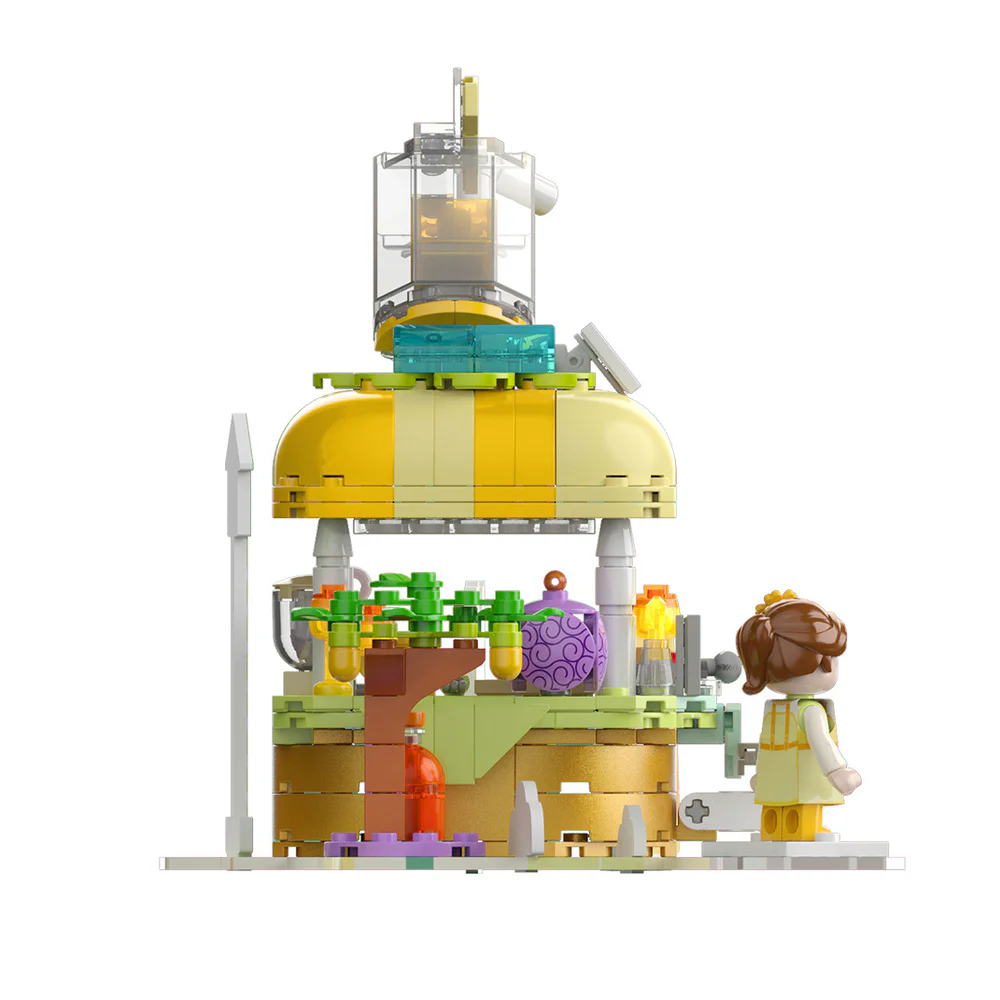Girl's Street View: Sunny Day Cake, Building, Coffee House, Candy Shop, Hamburgers, Juice Bar, Bakery, Fried Chicken Store. 佳奇积木 JAKI JK2121 image 32