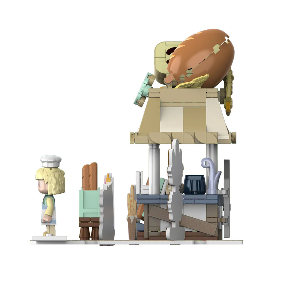 Girl's Street View: Sunny Day Cake, Building, Coffee House, Candy Shop, Hamburgers, Juice Bar, Bakery, Fried Chicken Store. 佳奇积木 JAKI JK2121 image 34