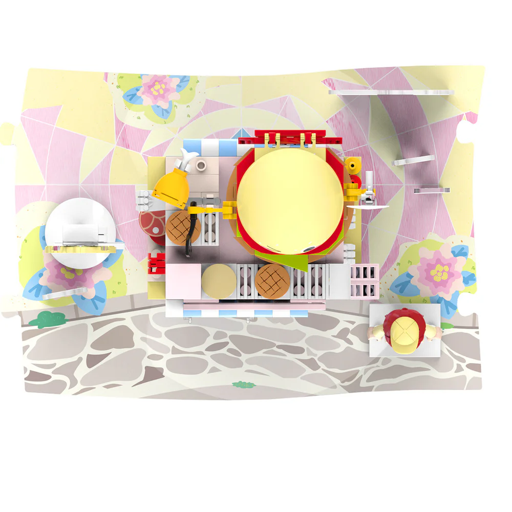 Girl's Street View: Sunny Day Cake, Building, Coffee House, Candy Shop, Hamburgers, Juice Bar, Bakery, Fried Chicken Store. 佳奇积木 JAKI JK2121 image 51