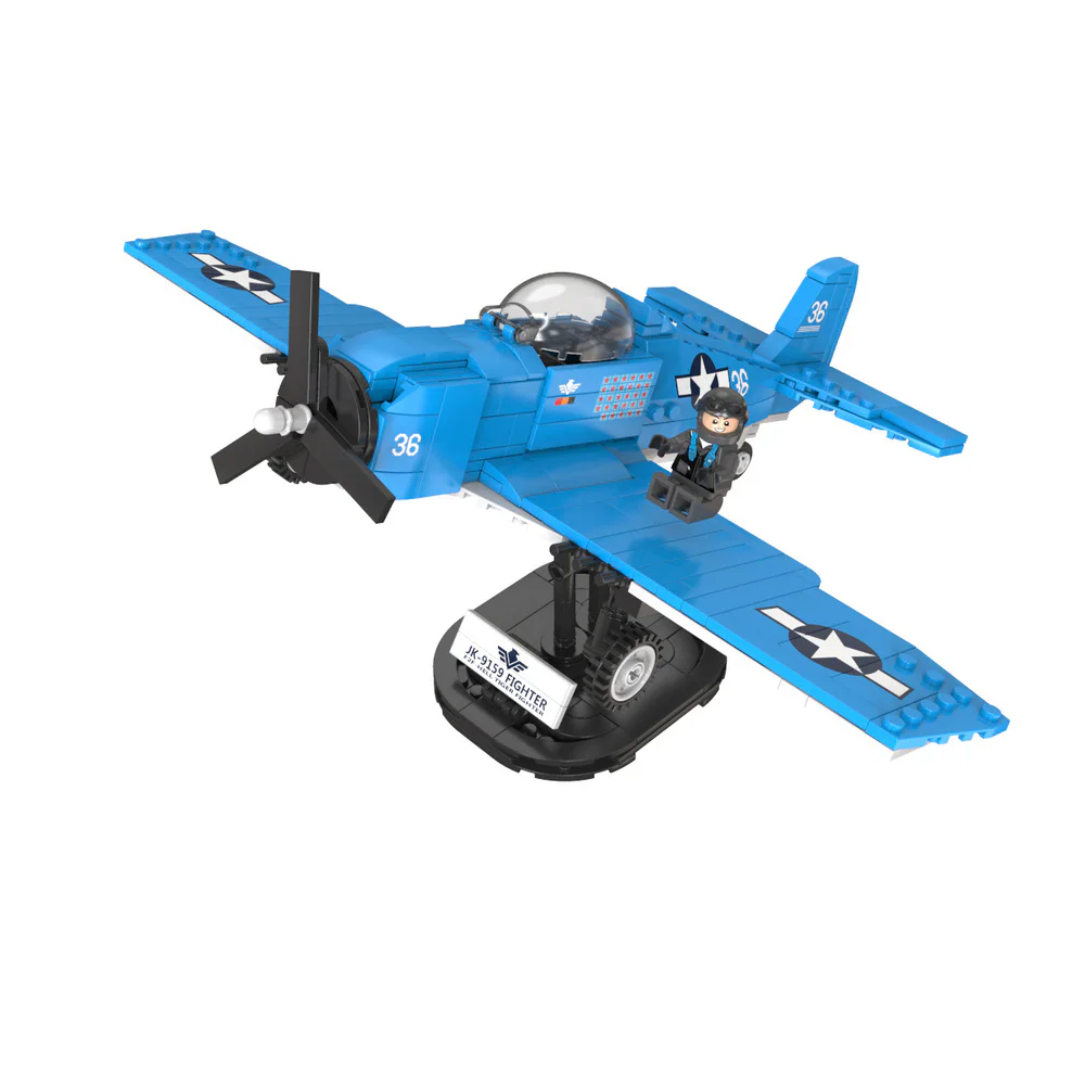 MILITARY WINDSTORM: F2F HELL TIGER FIGHTER, 2ND WORLD WAR RESURGENT FIGHTER 佳奇积木 JAKI JK9159 image 3