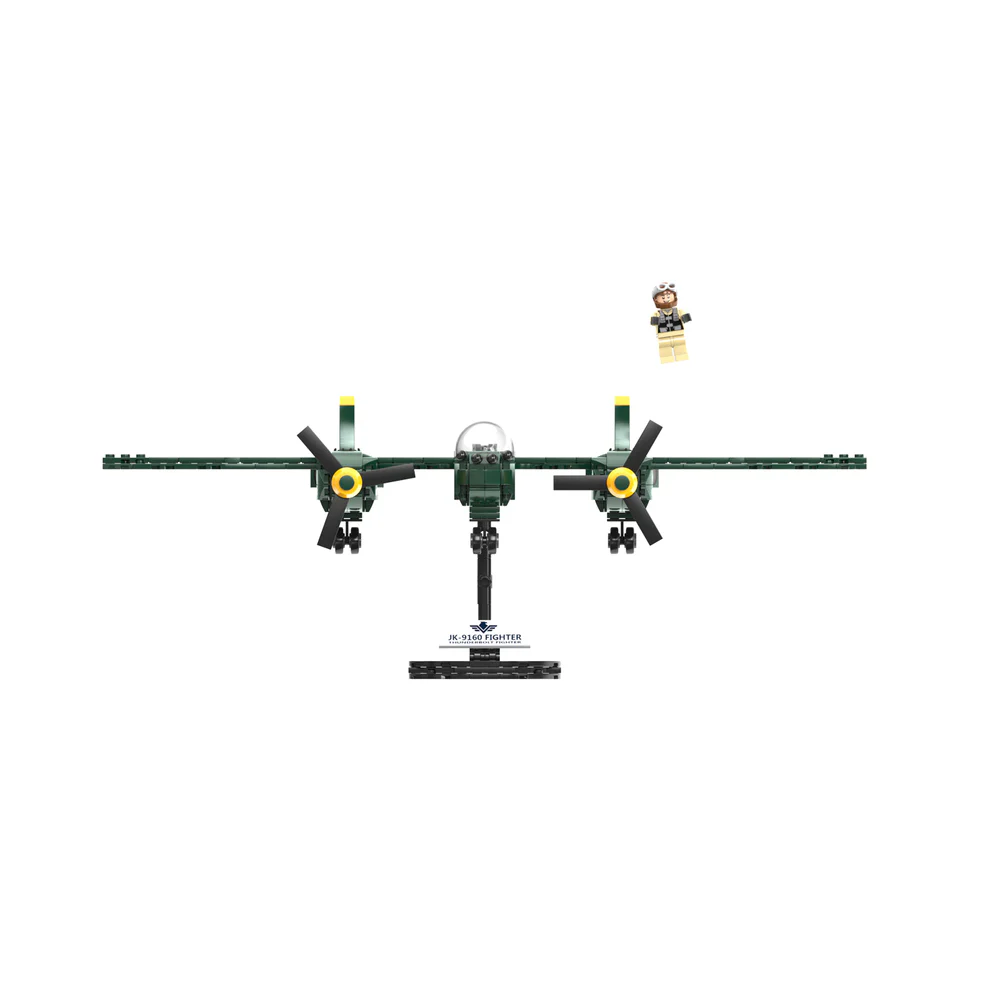 MILITARY WIND CLOUD: P-38 THUNDER-RAY-RAY COMBATER 2 COMBATERS 佳奇积木 JAKI JK9160 image 5
