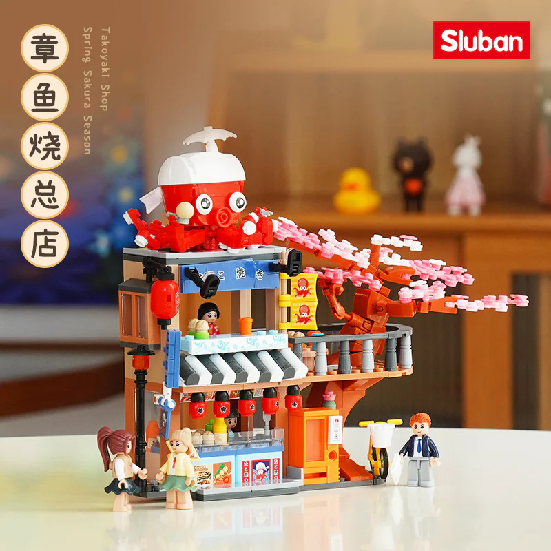 Happy Diary Spring Cherry Blossom Season: Octopus Burn BBQ Headquarters 小鲁班 Sluban M38-B1019 image 1