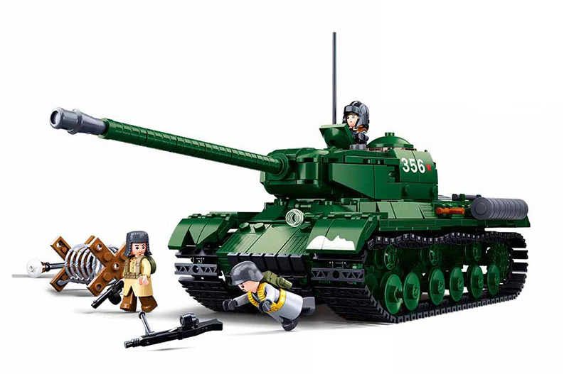 WORLD WAR II WINTER COUNTERATTACK: IS2 HEAVY TANK VEHICLE, ISU 122S SELF-PROPELLED ANTI-TANK GUN 小鲁班 Sluban M38-B0979