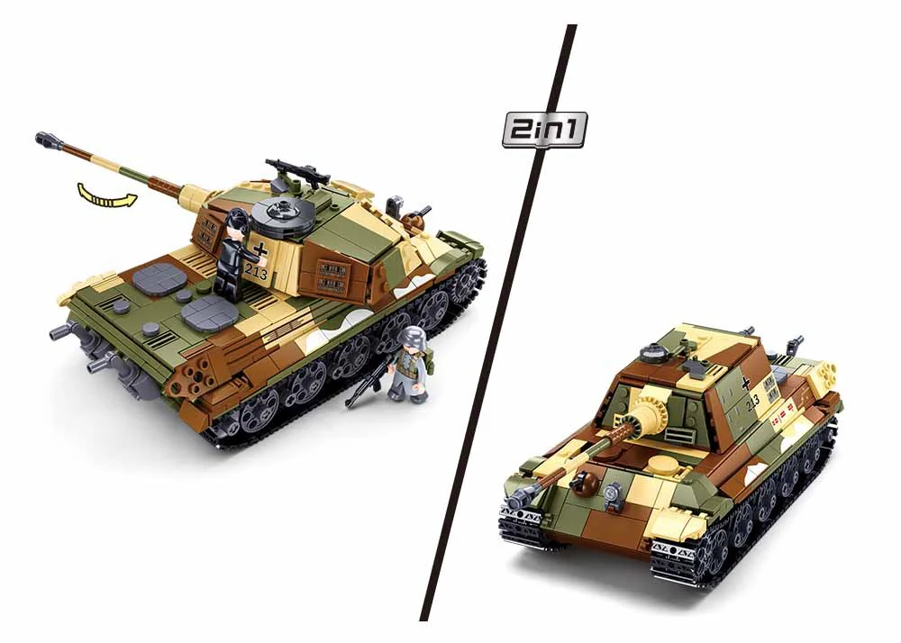 WORLD WAR II WINTER STRIKE: TIGER KING HEAVY TANK, TIGER HUNT HEAVY TANK STRIKER 小鲁班 Sluban M38-B0980 image 3