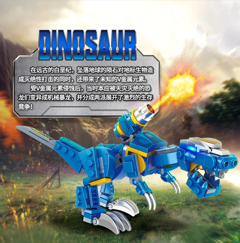 Battle-hunting dragons: Attacking Tyrannosaurus 维思积木 WISEBLOCK/奥迪双钻 HA389701-A image 4
