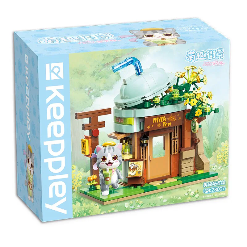A funny street view. Cats: Short milk and tea shops 启蒙 QMAN/ENLIGHTEN/Keeppley K28007 image 2