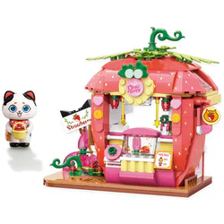 A funny street view of cats: Milk Strawberry House