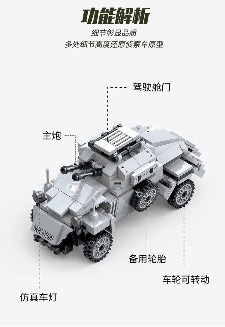 steel cavalry: sd.kfz.221 light wheeled reconnaissance vehicle 智德乐ZDEL DL-40005 image 3