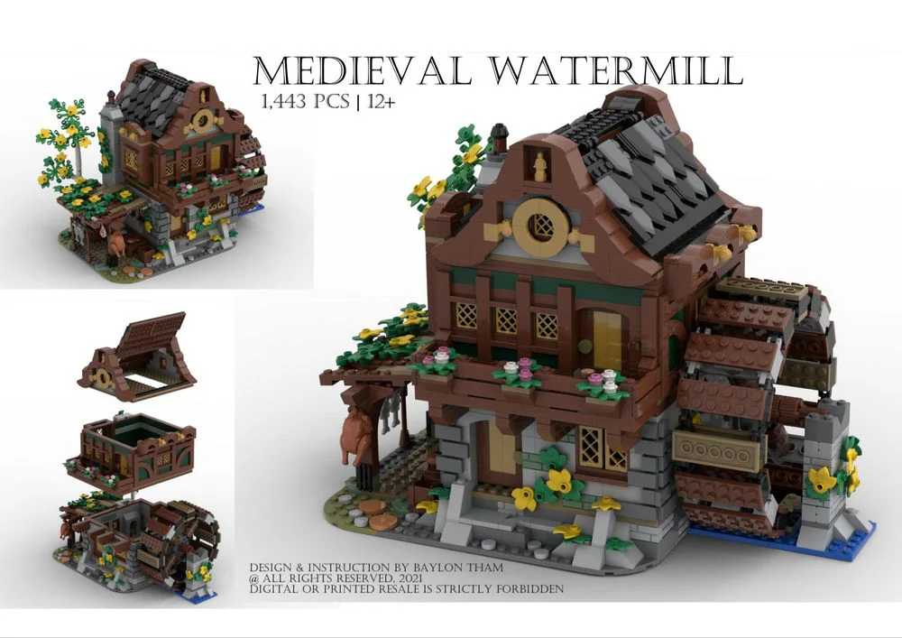 Medieval Water Mill House MOC-77495