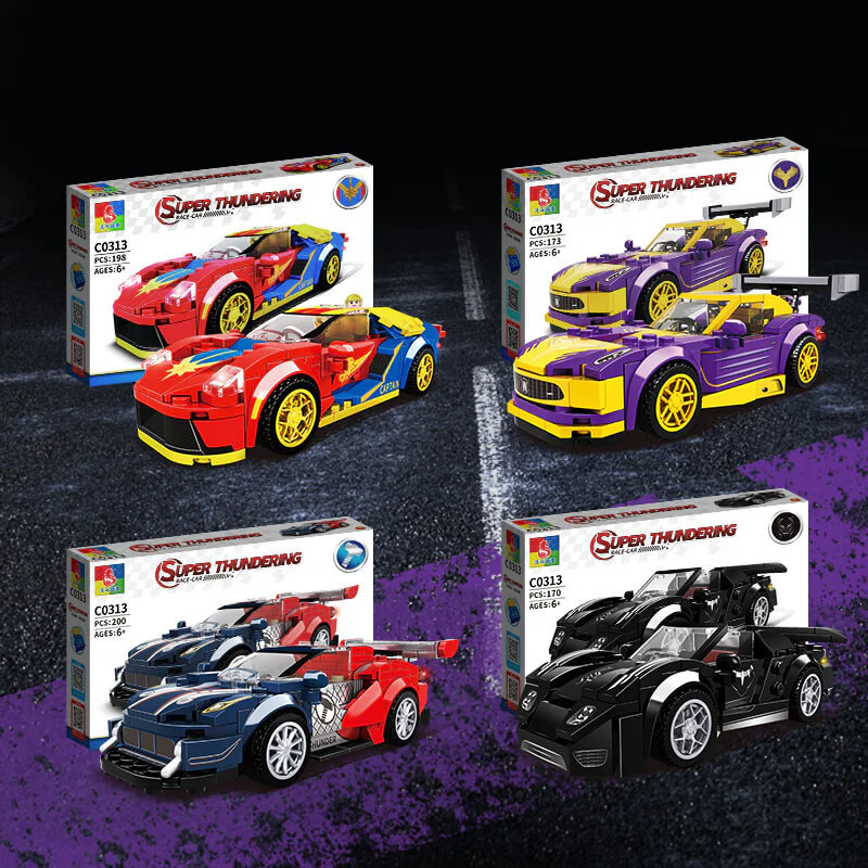 Superhero Car 4 Models 沃马动漫 WOMA C0313