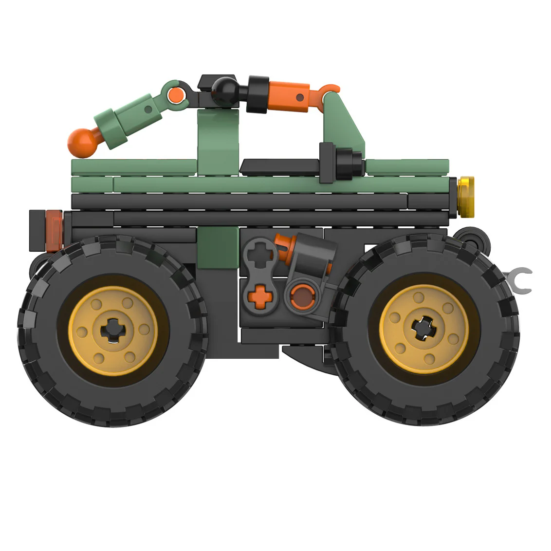 Automotive World: Extreme Primal Off-Road Big Foot Vehicle Power Return Car 佳奇积木 JAKI JK9035 image 4