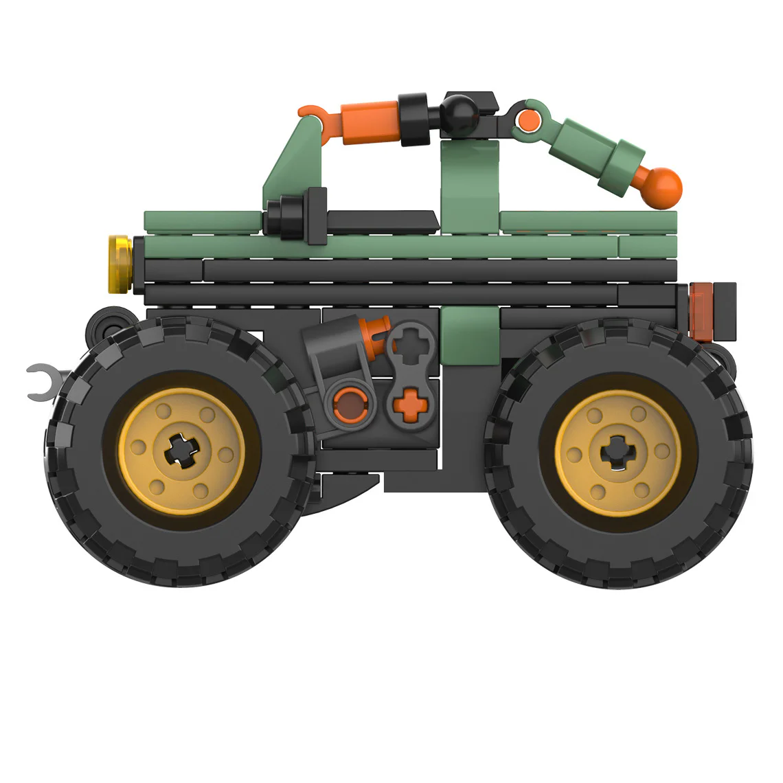 Automotive World: Extreme Primal Off-Road Big Foot Vehicle Power Return Car 佳奇积木 JAKI JK9035 image 6
