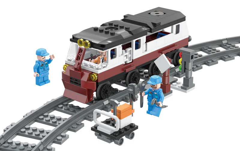 Railway train: faulty repair locomotive. 方橙积木 Forange FC3606