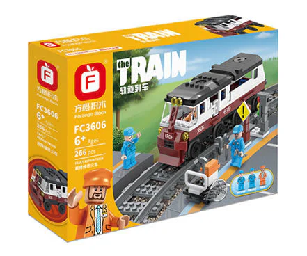 Railway train: faulty repair locomotive. 方橙积木 Forange FC3606 image 1