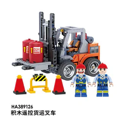 Forklift, remotely piloted, electric blocks