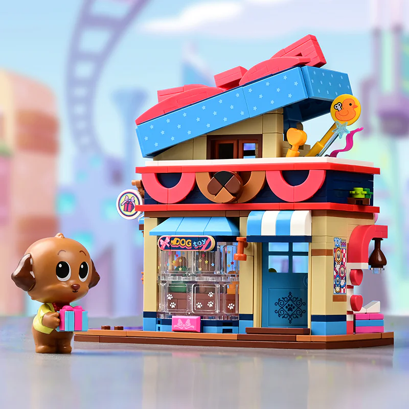Cute Street Playful Dog: Teddy Toy House 启蒙 QMAN/ENLIGHTEN/Keeppley K28011 image 2