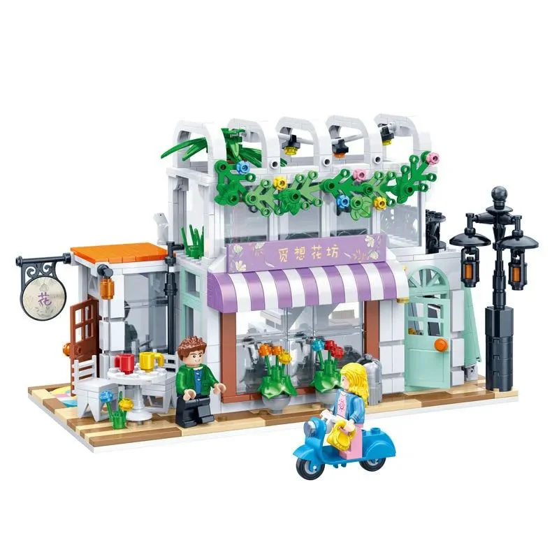 Bristol Street European-style Street Scene Blocks: Flower Shop 智德乐ZDEL DL-50204