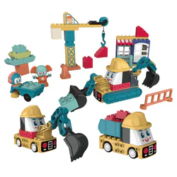 Car team: working on the construction site
