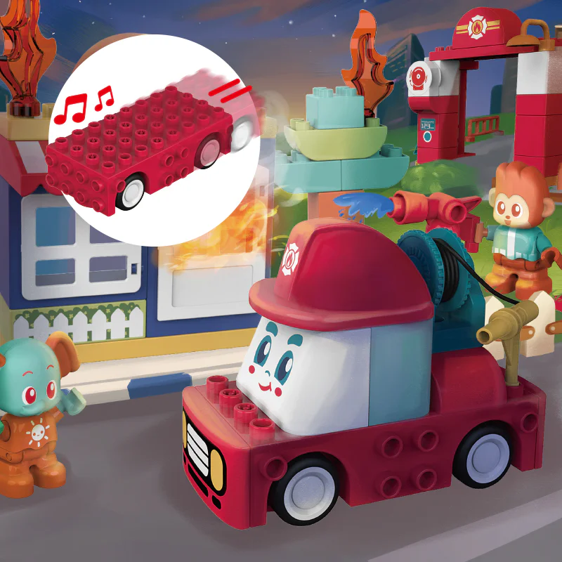 Car team: Kira Fire Department 佳奇积木 JAKI BT0003-2 image 2