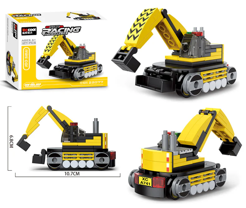 Excavator, pullback 迪库 DECOOL/酷小砖 BrickCool 22077 image 1