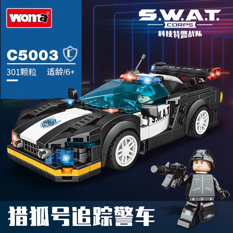Police car, section 4. Horse patrol police vehicle, Falcon assault police vehicle, Fox tracking police vehicle, Shark intercept police vehicle 沃马动漫 WOMA C5003 image 3