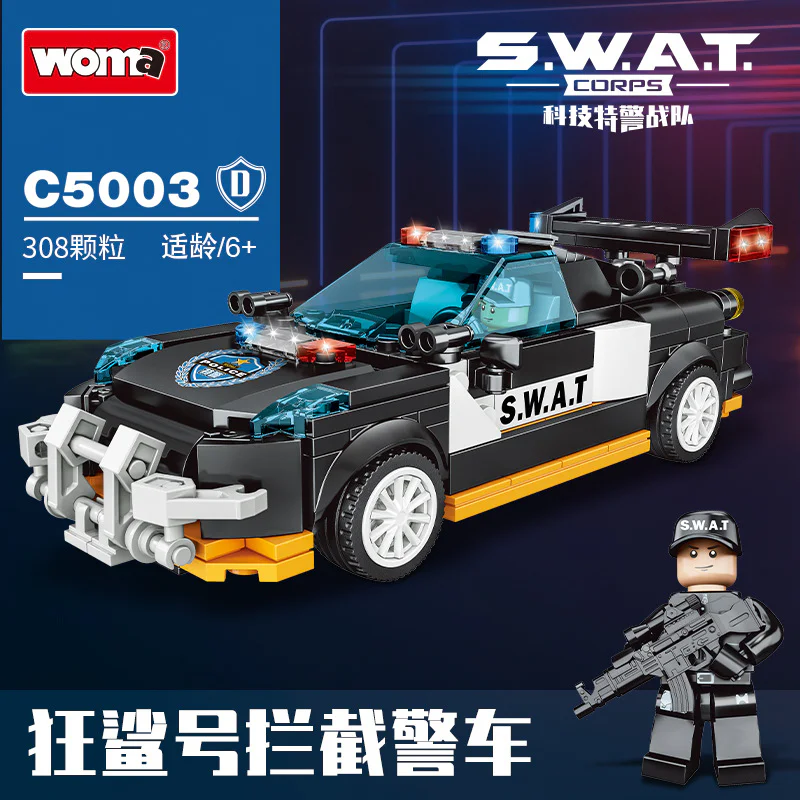 Police car, section 4. Horse patrol police vehicle, Falcon assault police vehicle, Fox tracking police vehicle, Shark intercept police vehicle 沃马动漫 WOMA C5003 image 4
