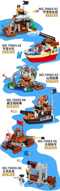 Caribbean Pirates, little scenes, six