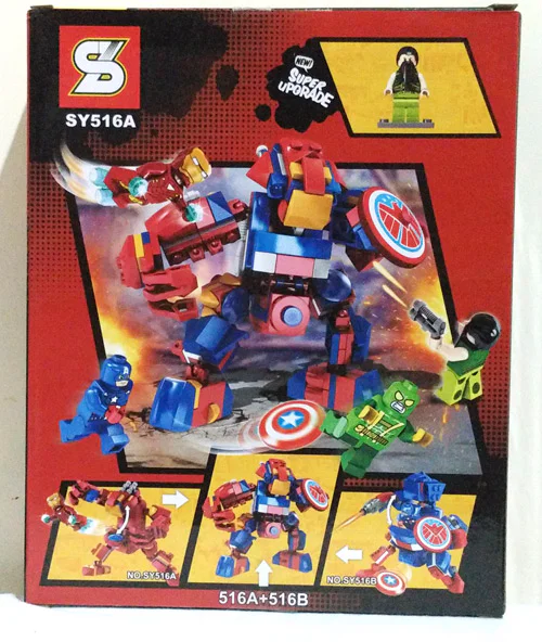 Iron Patriot fighter jets and Captain America fighter jets combined robot machine. SY516A image 1