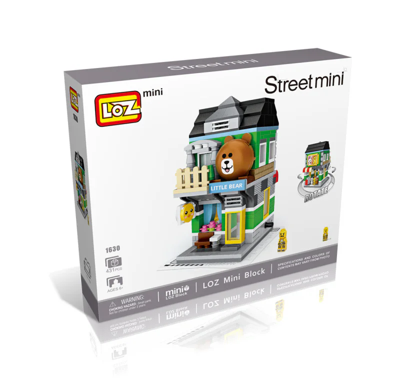 cartoon theme street view, Bear Shop 俐智LOZ 1630 image 2
