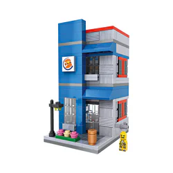 Mini Street View. Burger shop
