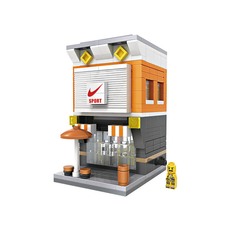 A mini street view, a sports dress shop 俐智LOZ 1604