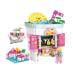 A mini street view, a drink shop