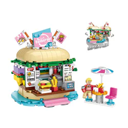 Mini Street View. Burger shop