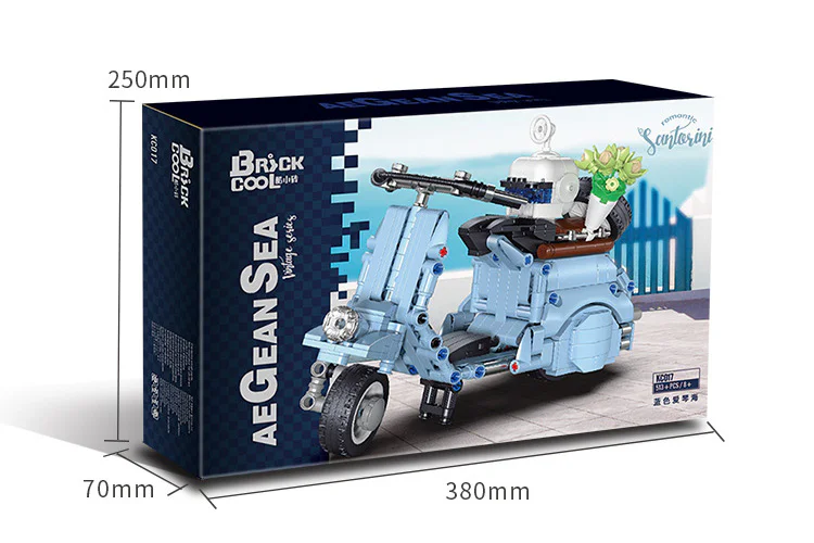 A blue hyena, a sea-building bike 迪库 DECOOL/酷小砖 BrickCool KC017 image 1
