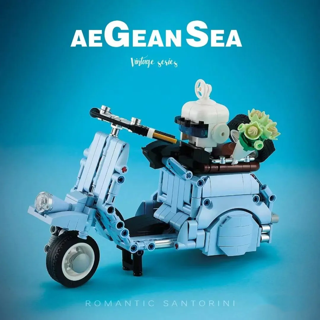 A blue hyena, a sea-building bike 迪库 DECOOL/酷小砖 BrickCool KC017 image 2