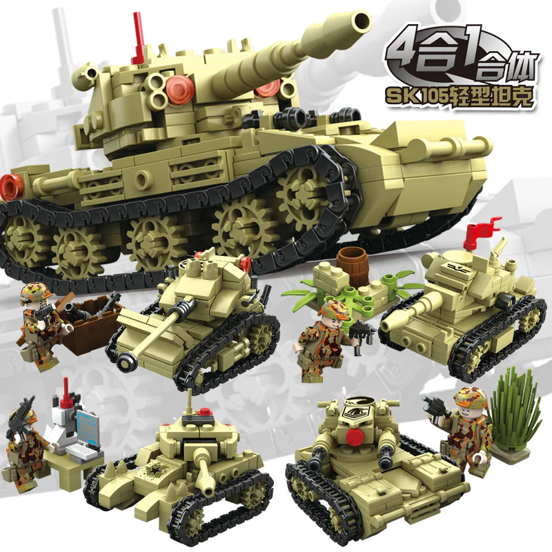 IRON BLOOD TANKS TEAM: SK105 LIGHT TANK 4 PLUS 1 开智 KAZI/高博乐 GBL 84050 image 1