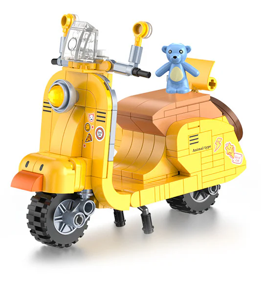 The tide wants to make things: Bear Boy's little bike 佳奇积木 JAKI JK8309 image 1