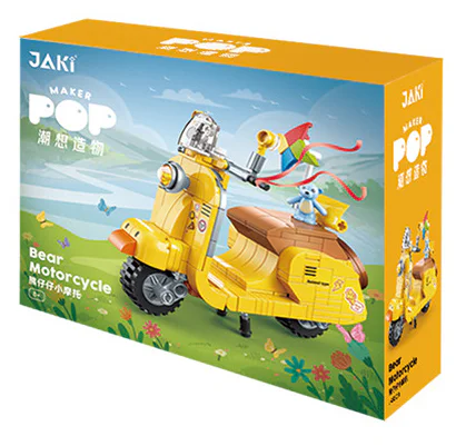 The tide wants to make things: Bear Boy's little bike 佳奇积木 JAKI JK8309 image 2