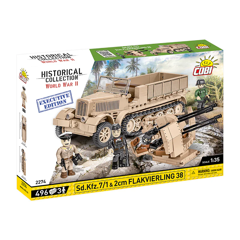 Deutsche semi-tracked, half-ton truck and 4-packed anti-aircraft gun administrative version COBI 2274